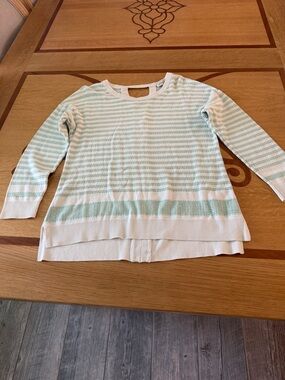 Christopher & Banks Mint and White Striped Knit Top
